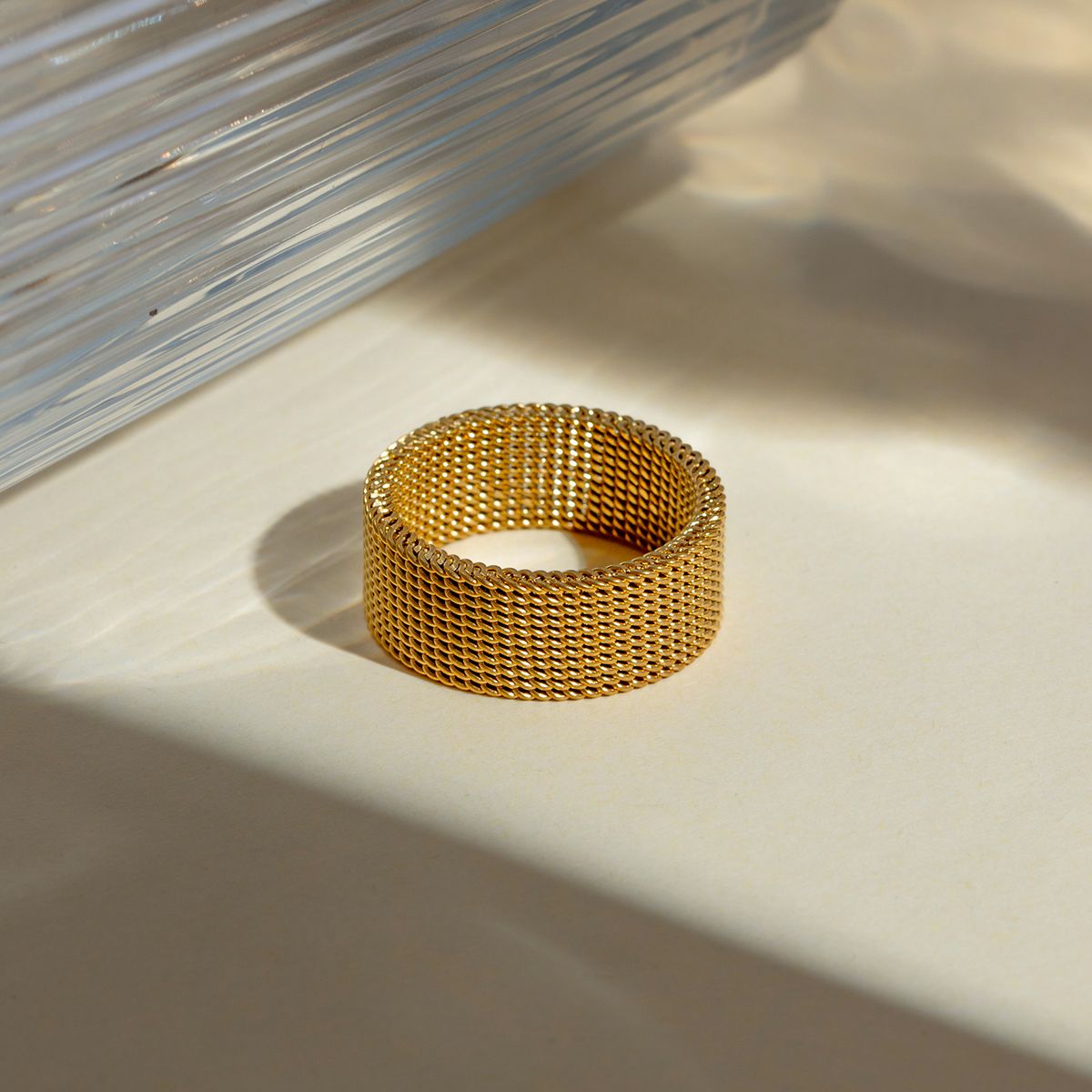 Gold Mesh Band Ring