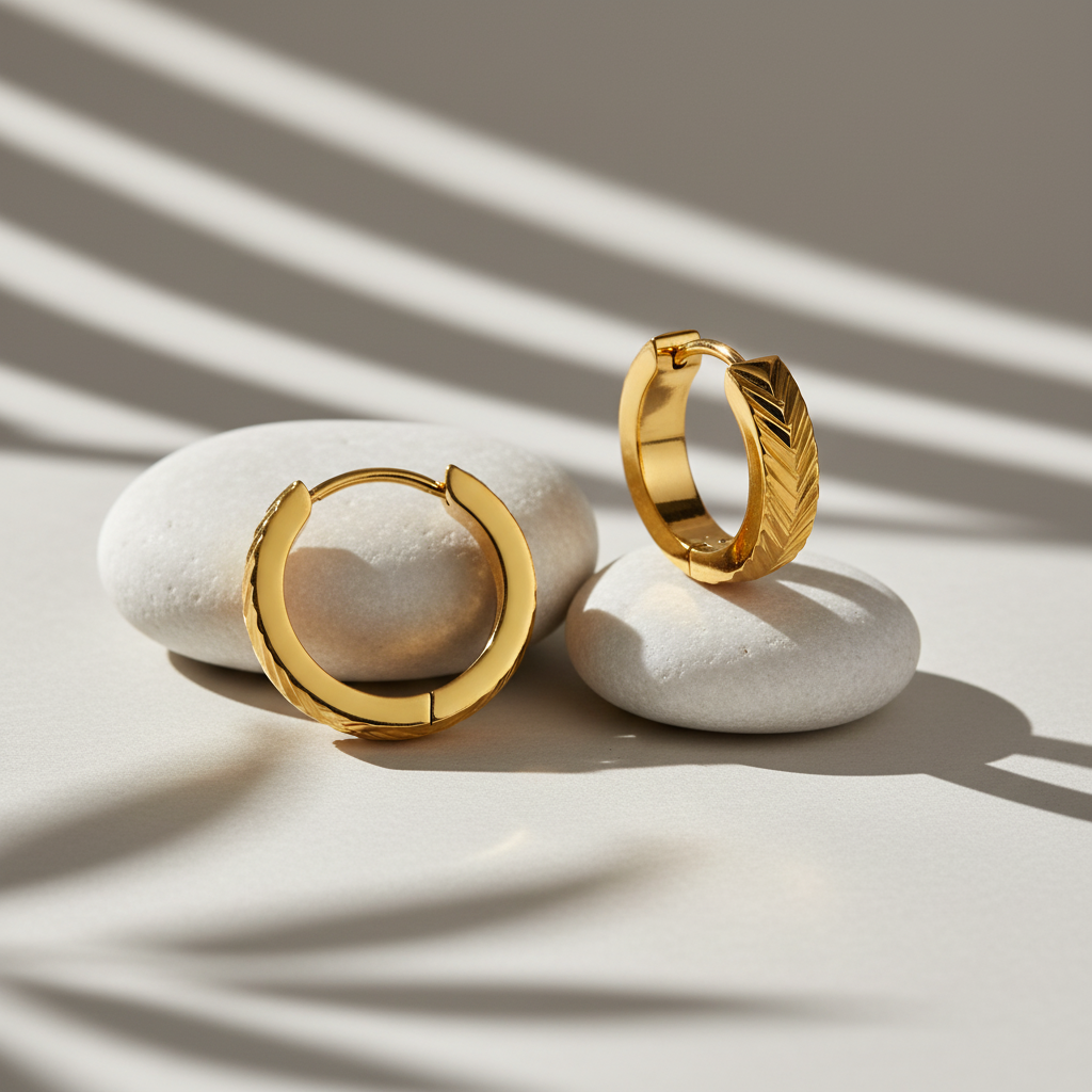 Textured Chevron Mini Hoops