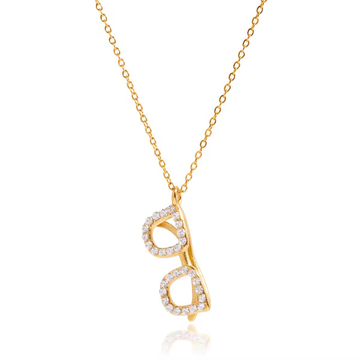 Sparkling Crystal Eyewear Necklace – 18K Gold Plated, No Tarnish