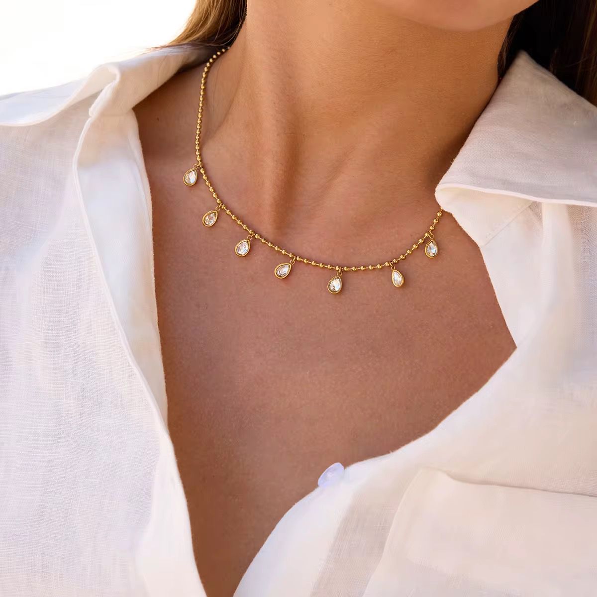Mini Crystal Dangle Necklace