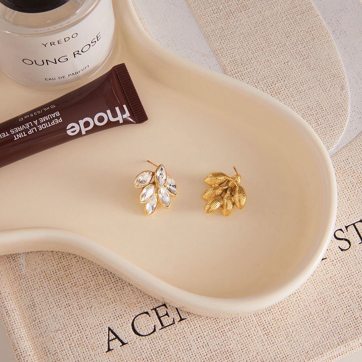 Crystal Flower Stud Earrings