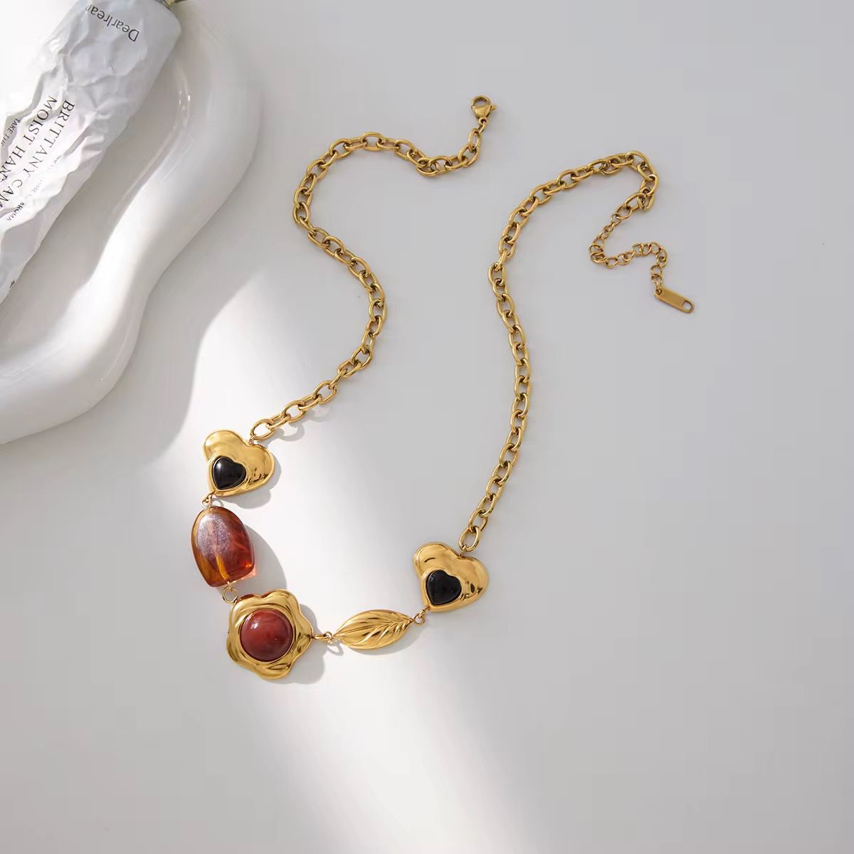 Amber & Blackstone Elegance Necklace