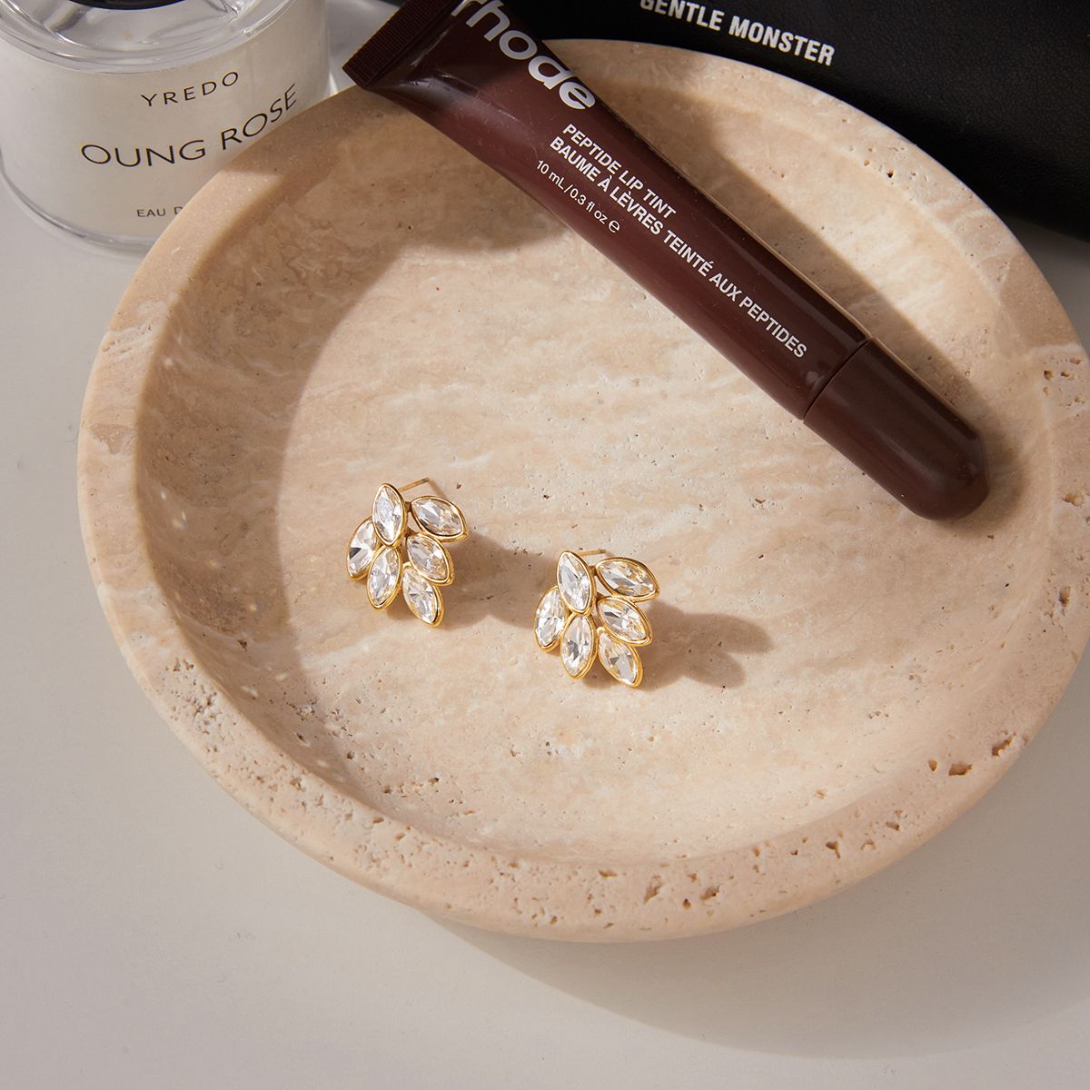 Crystal Flower Stud Earrings