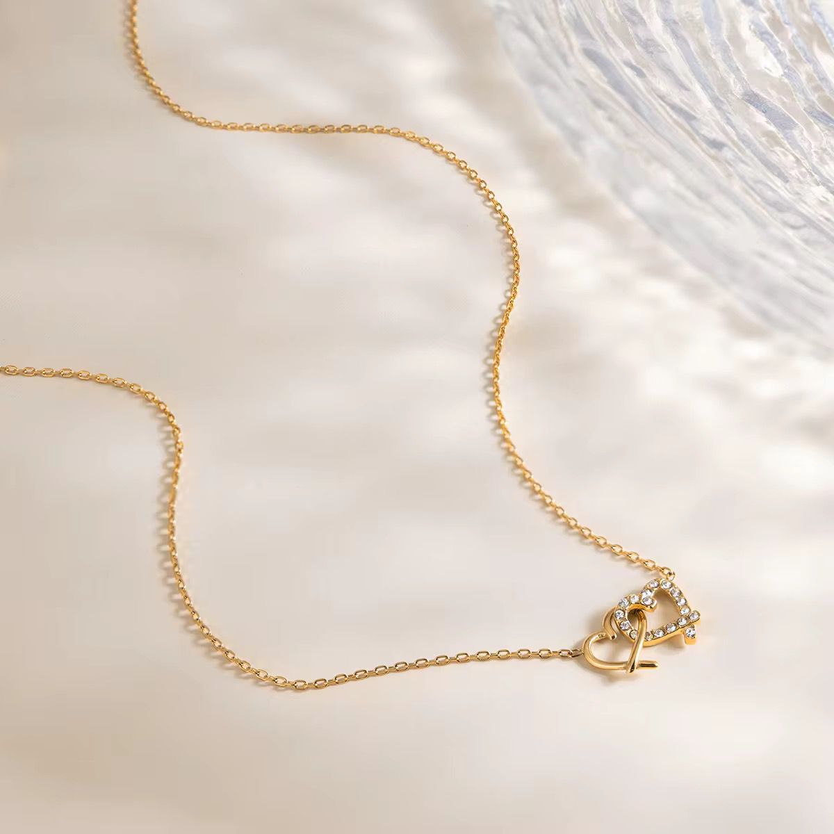Interlocking Hearts Dainty Necklace
