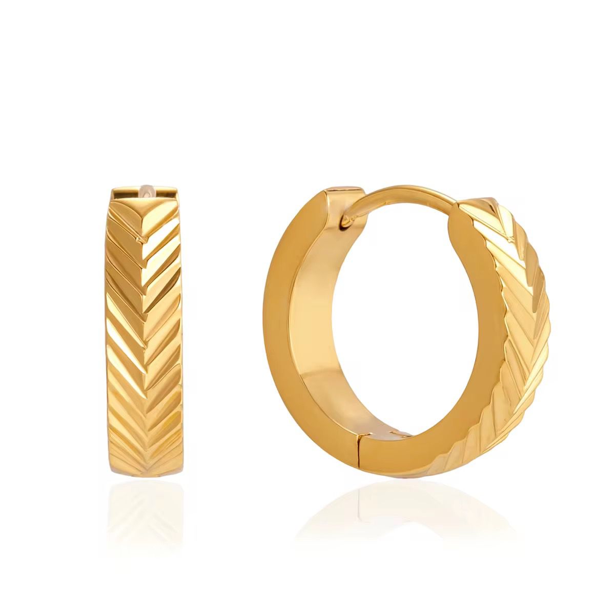 Textured Chevron Mini Hoops