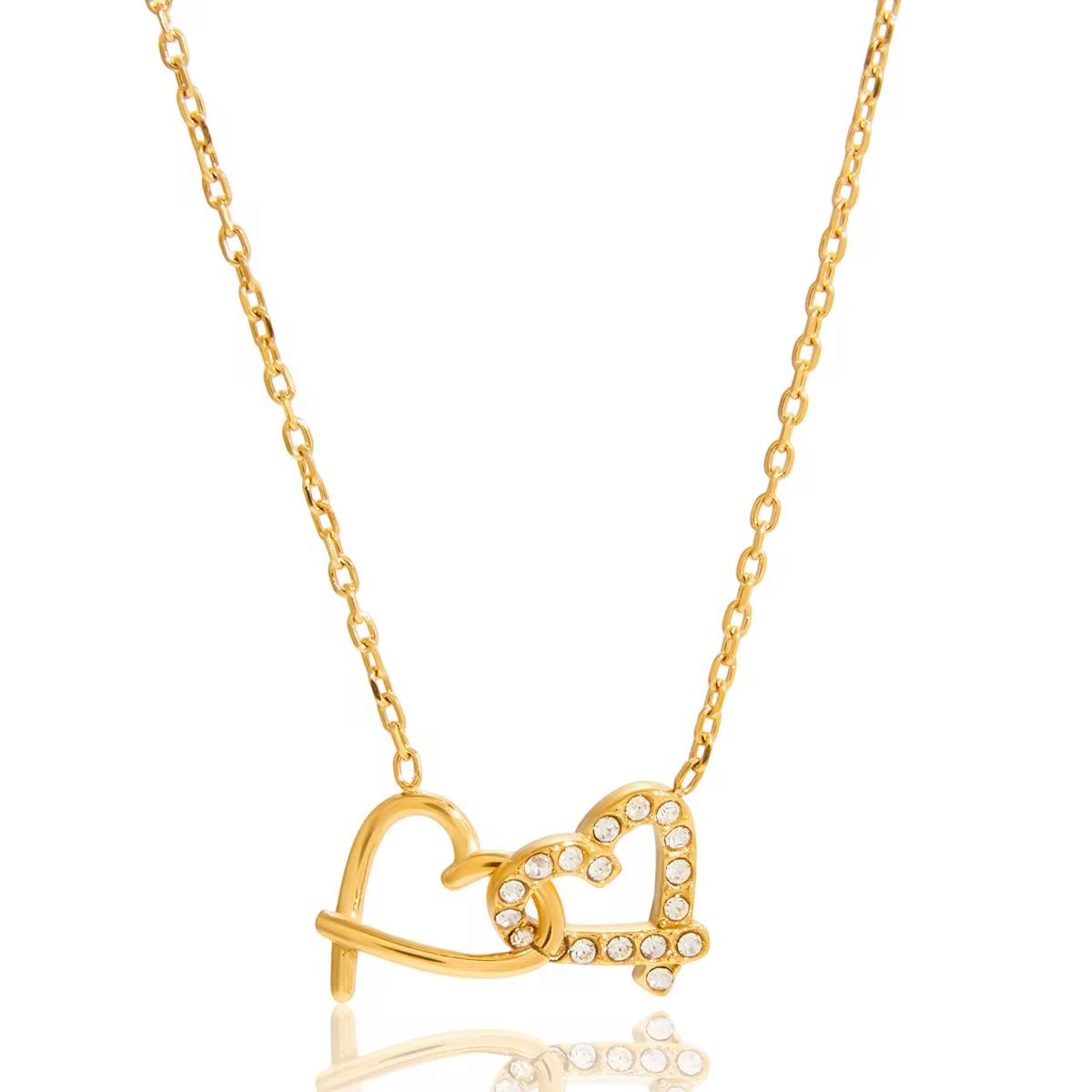 Interlocking Hearts Dainty Necklace
