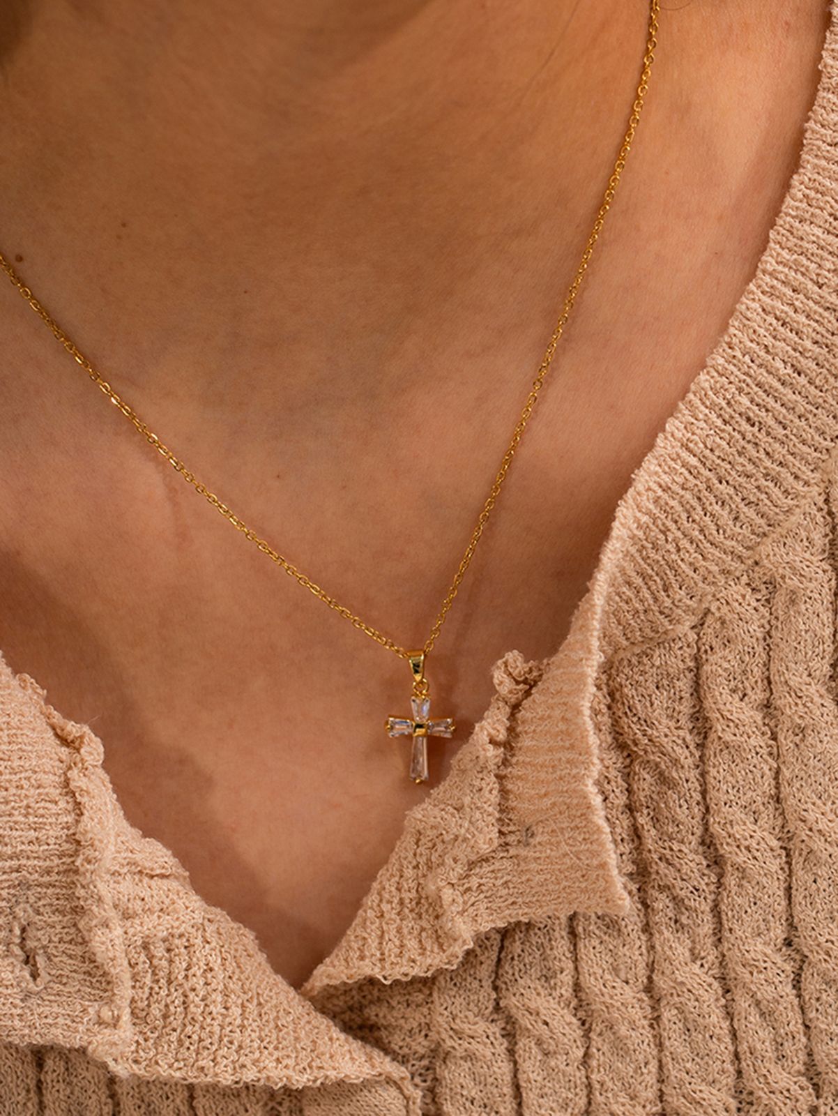 Sparkly Cross Necklace for everyday wear