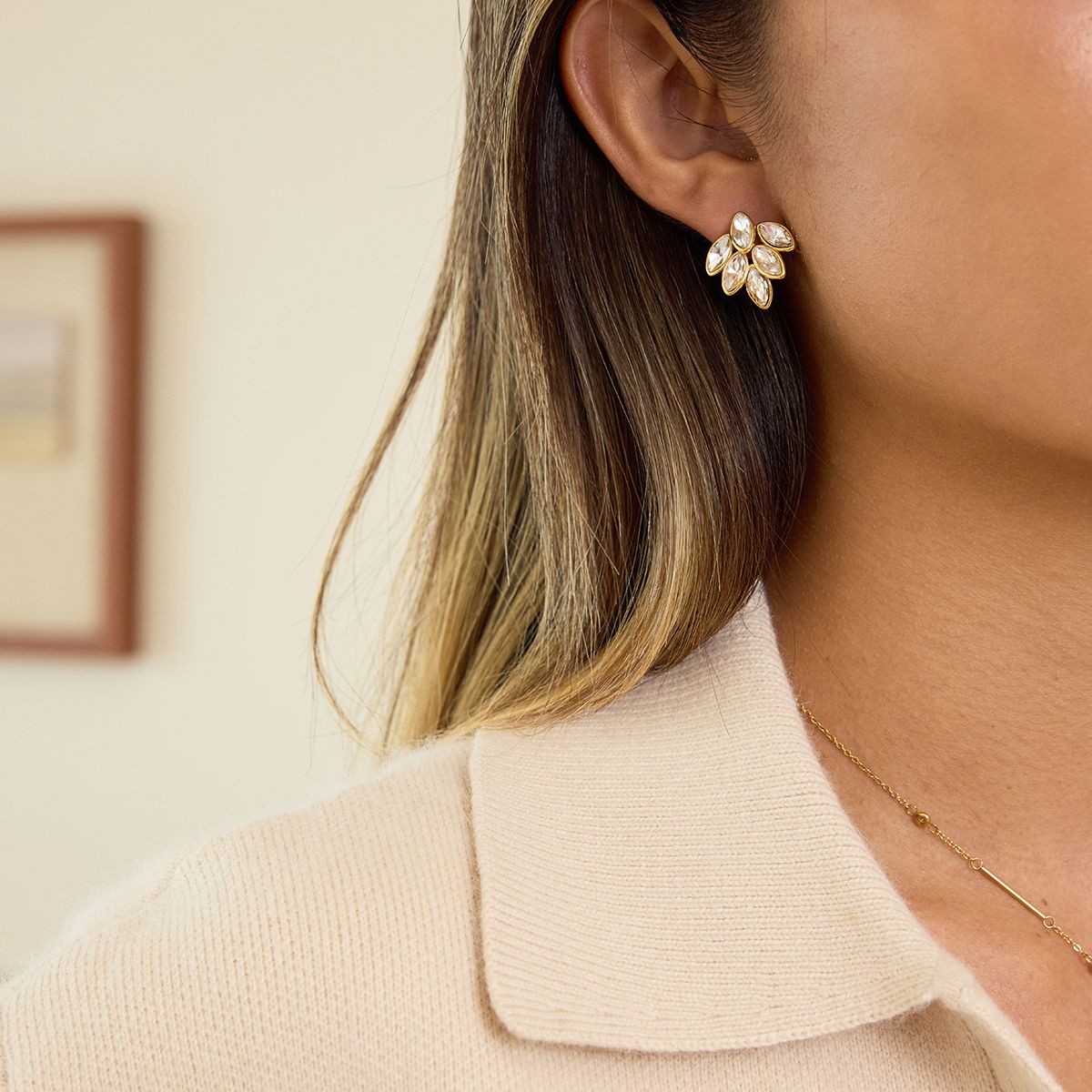 Crystal Flower Stud Earrings