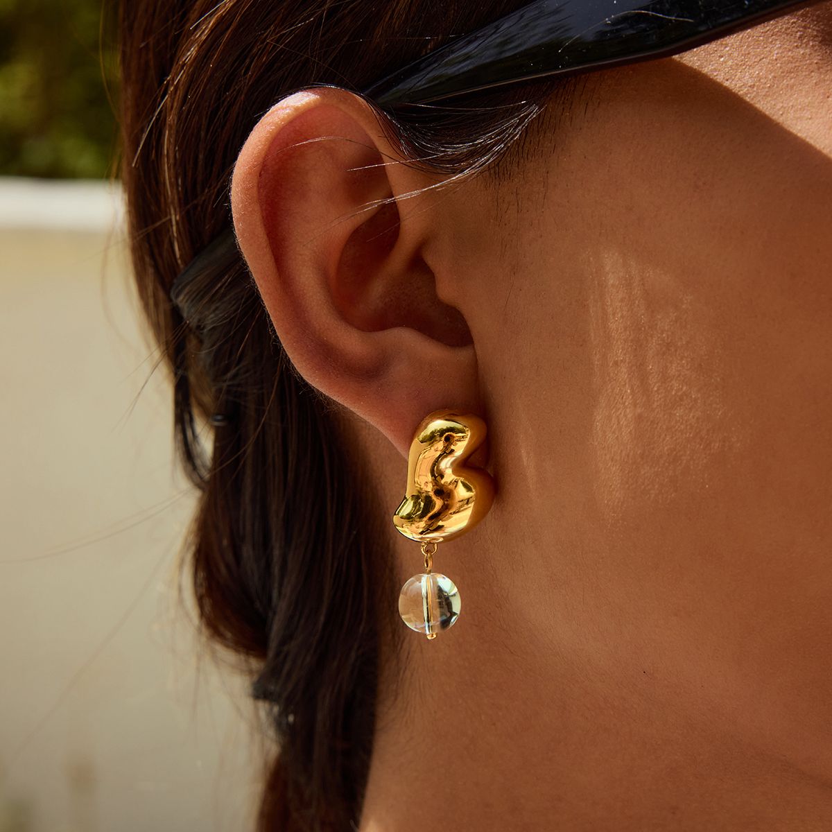 Golden Bubble Drop Earrings
