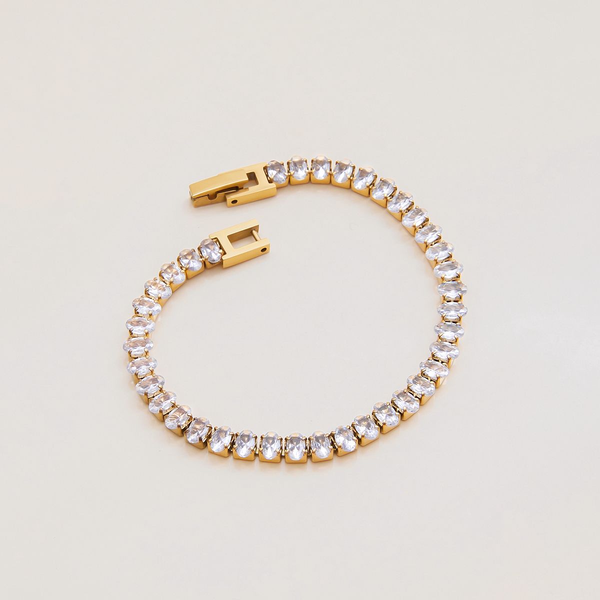 Sparkly Stone Bracelet Gold Tone