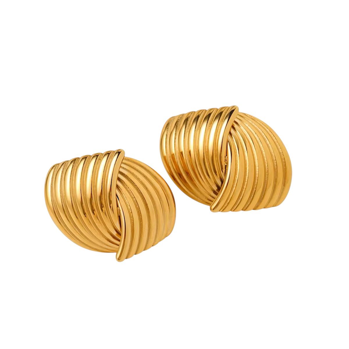 Classic Retro Knot Earrings – 18K Gold Plated