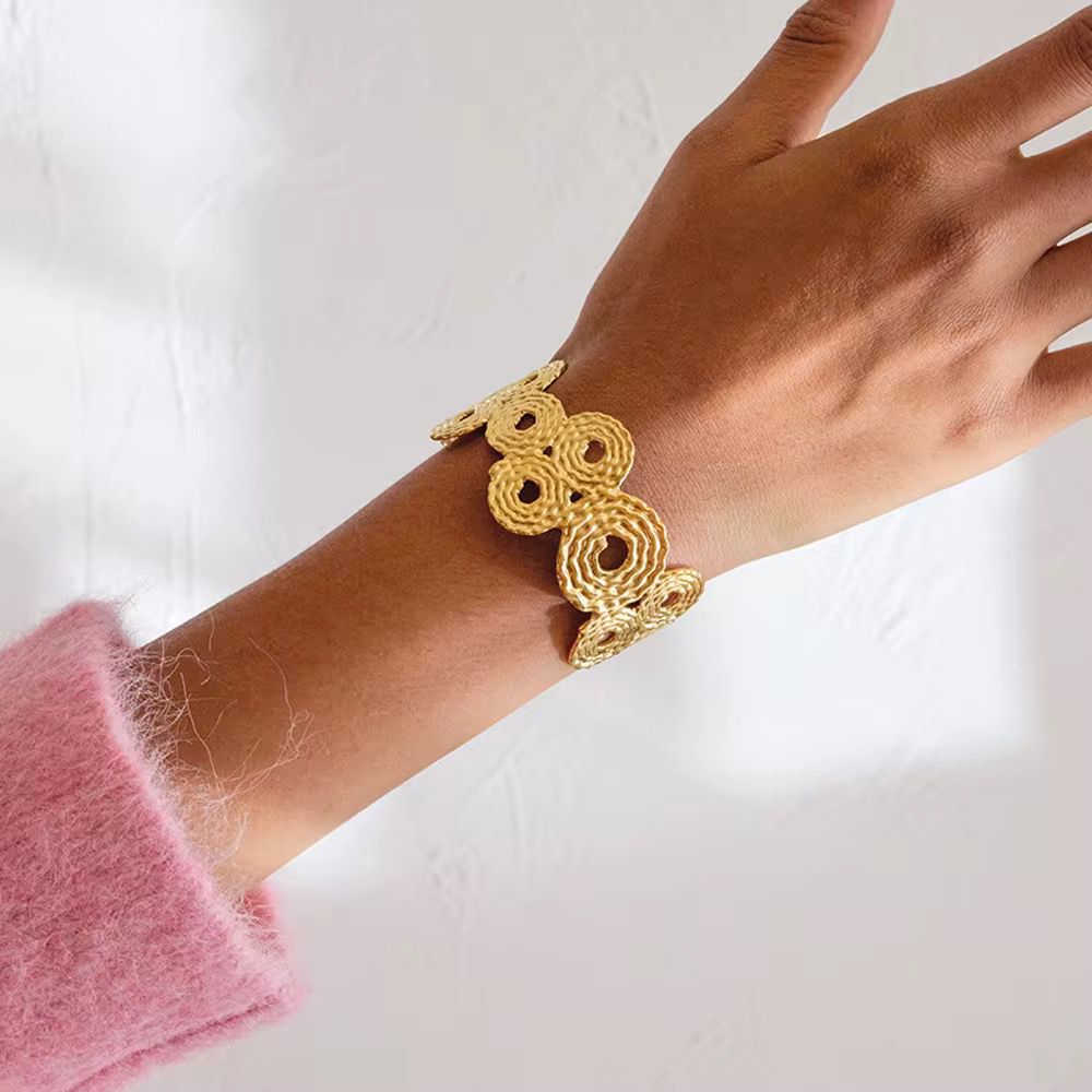 Ripple Aurora Gold Cuff Bracelet