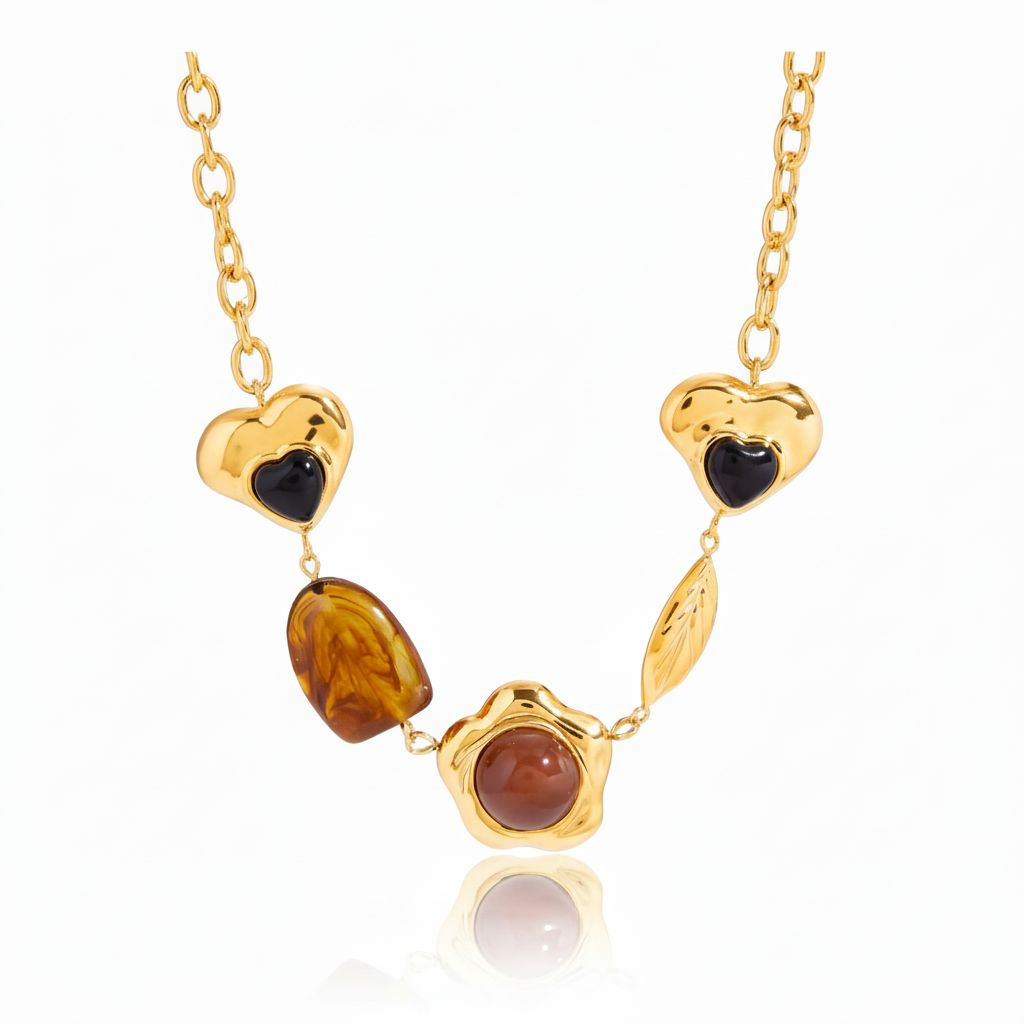 Amber & Blackstone Elegance Necklace