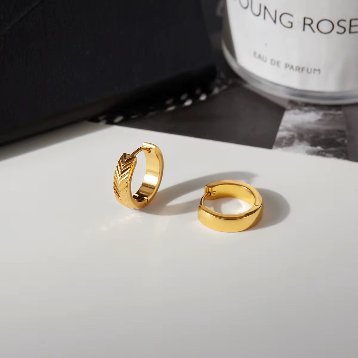 Textured Chevron Mini Hoops