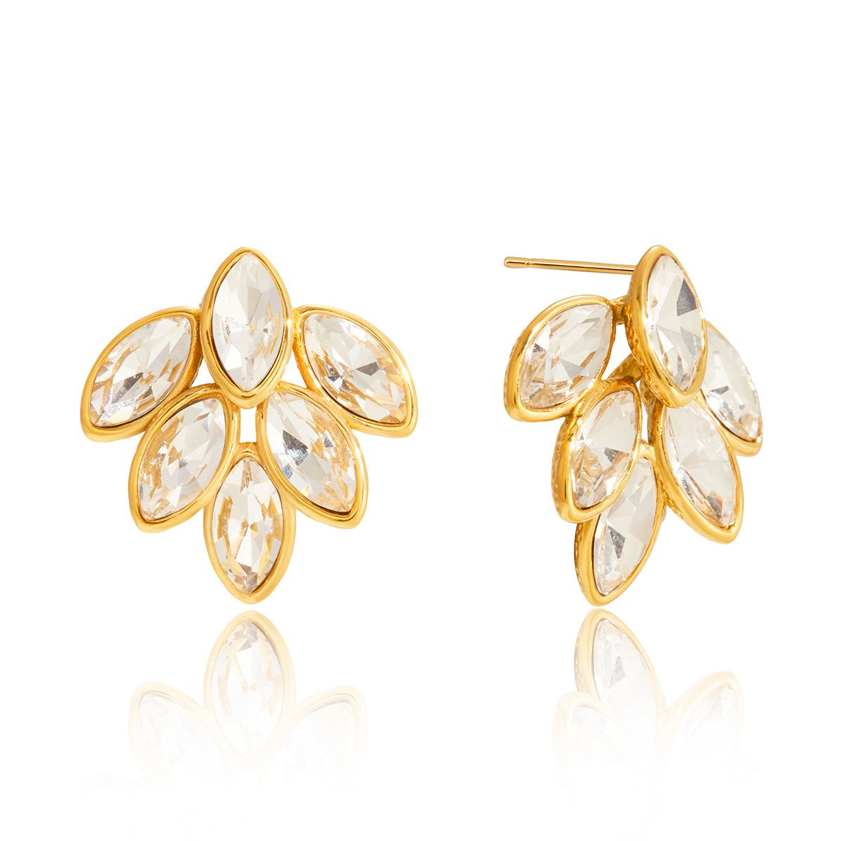 Crystal Flower Stud Earrings