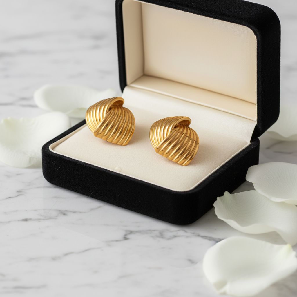 Classic Retro Knot Earrings – 18K Gold Plated