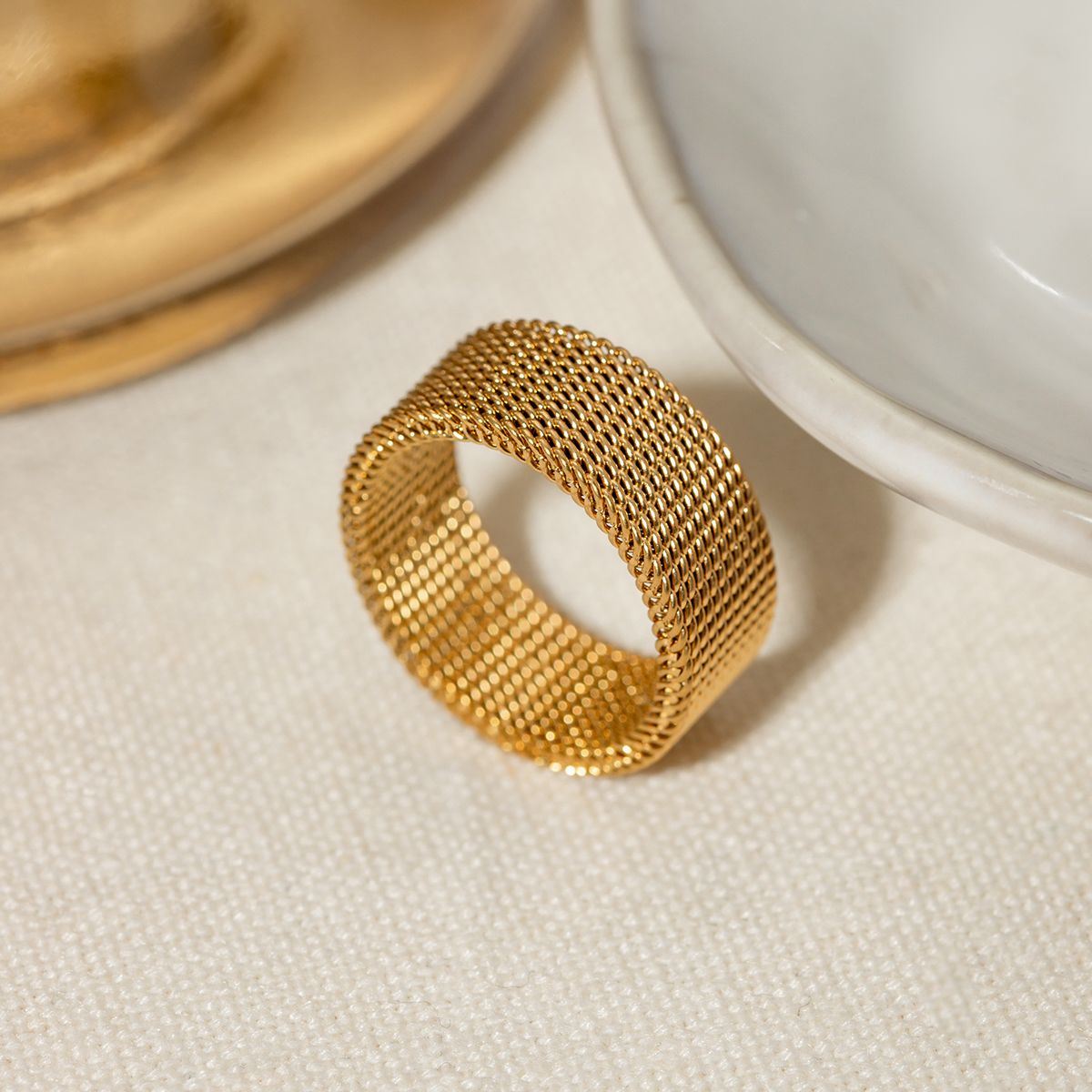 Gold Mesh Band Ring