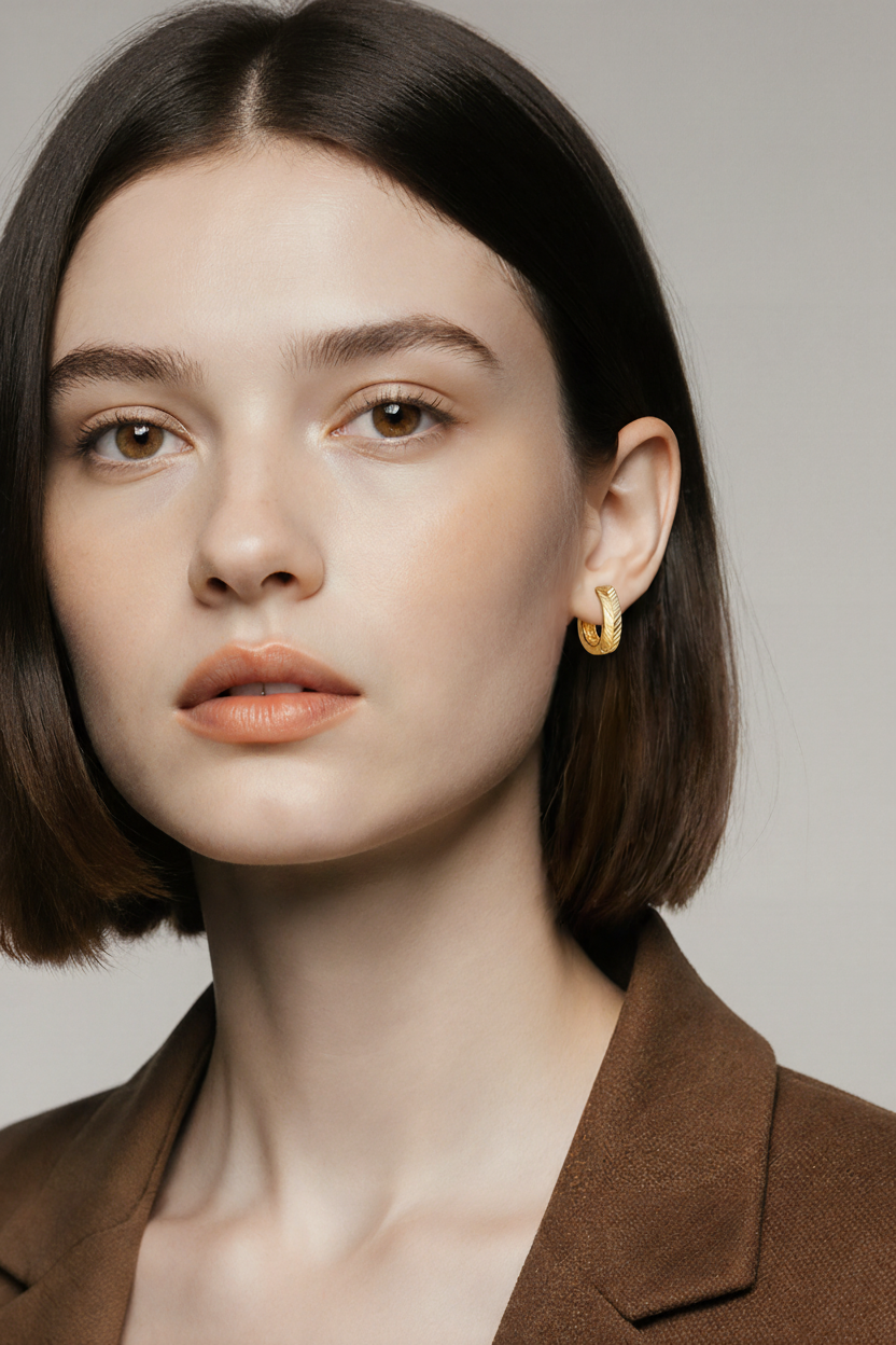 Textured Chevron Mini Hoops