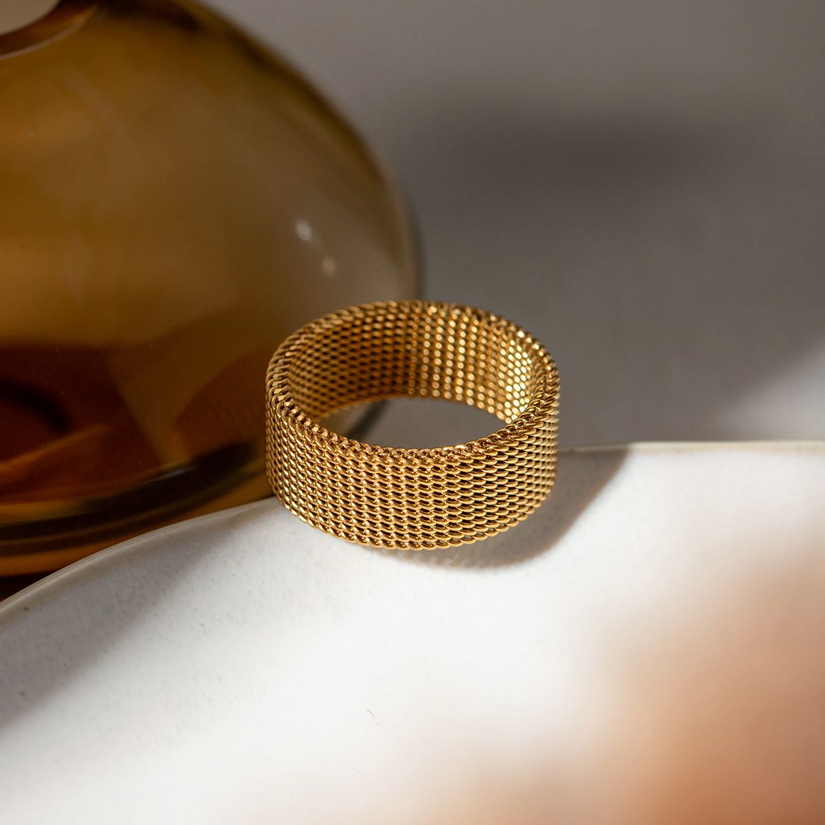 Gold Mesh Band Ring